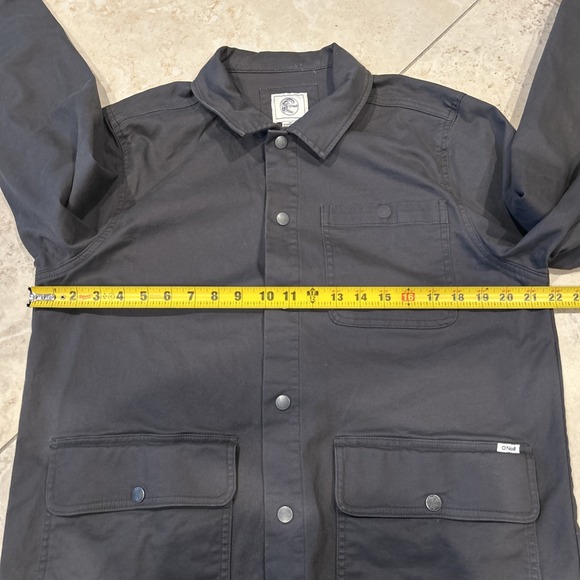 O'Neill O'Riginals Trails Chore Jacket Men Medium Grey Standard Fit Shacket Snap - Picture 8 of 10